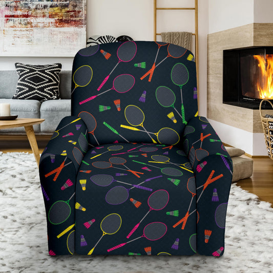Badminton Pattern Print Design 04 Recliner Slipcover with Pocket