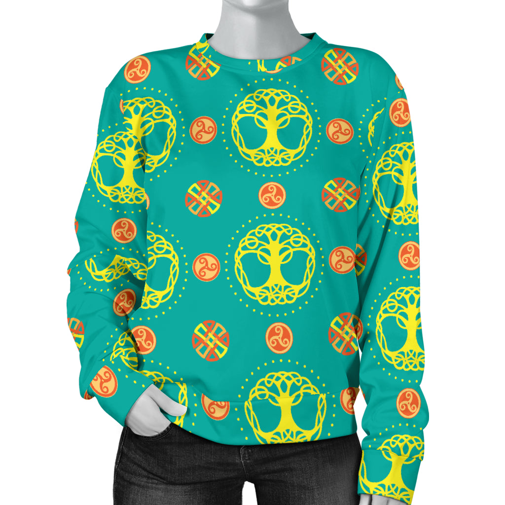 Celtic Tree of Life Print Pattern Women Long Sleeve Sweatshirt