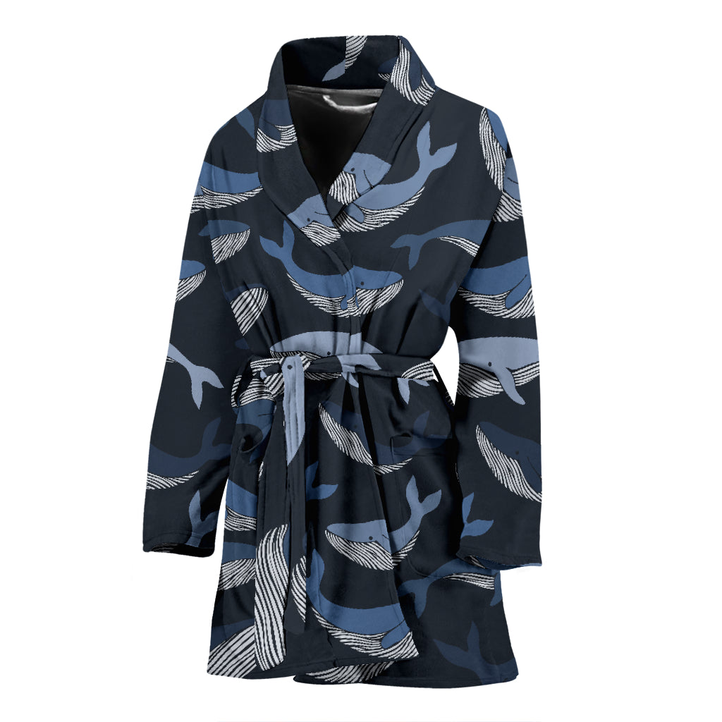 Whale Print Design LKS301 Women Bathrobe