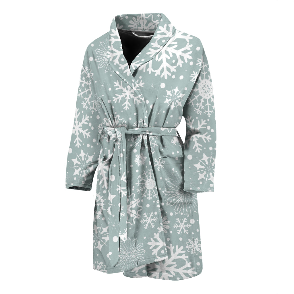 Snowflake Print Design LKS303 Men Bathrobe