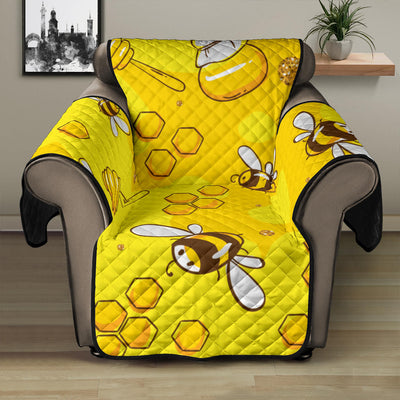 Bee Pattern Print Design BEE01 Recliner Cover Protector