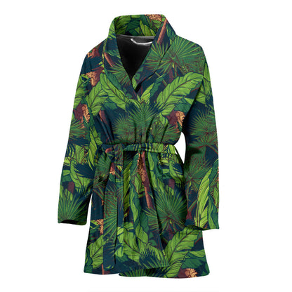 Rainforest Pattern Print Design A01 Women Bathrobe
