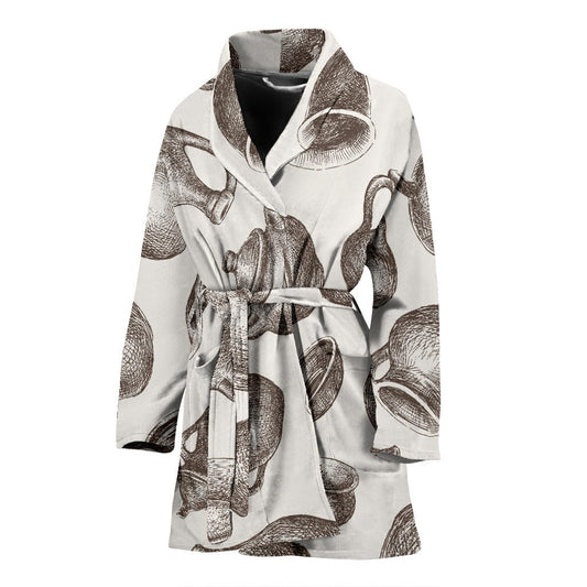 Pottery Pattern Print Design A01 Women Bathrobe