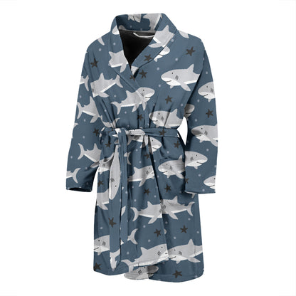 Shark Print Design LKS305 Men Bathrobe