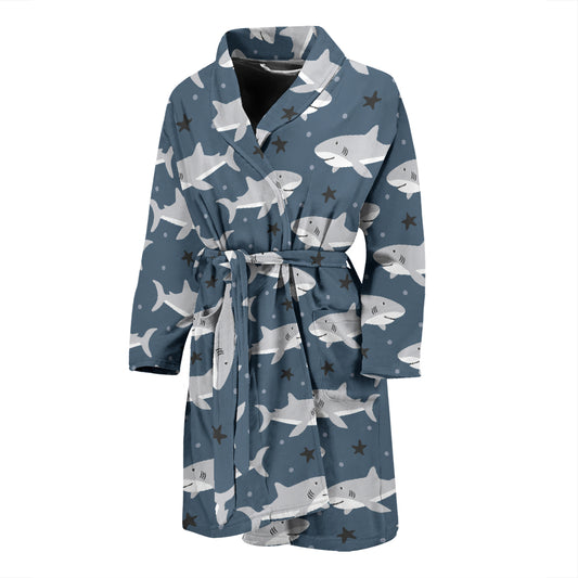 Shark Print Design LKS305 Men Bathrobe