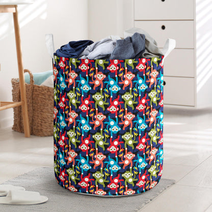 Monkey Colorful Design Themed Print Laundry Basket