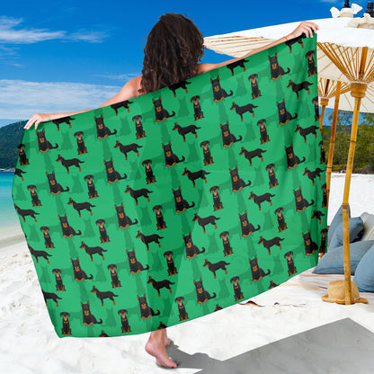 Beauceron Pattern Print Design 01 Sarong Pareo Wrap
