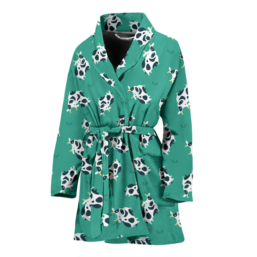 Cow Pattern Print Design 03 Women Bathrobe
