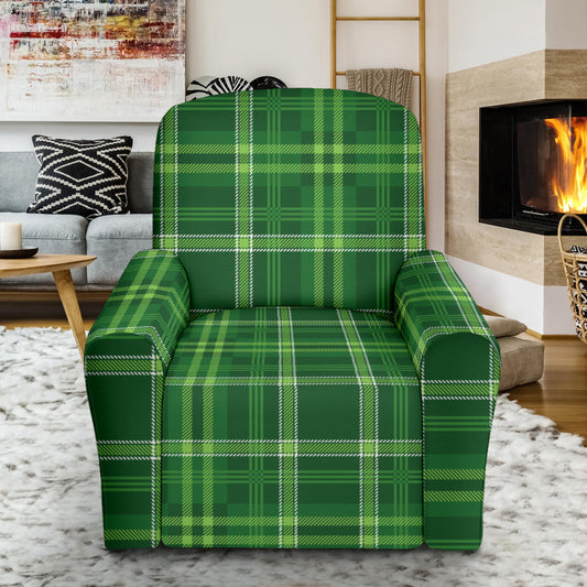 Irish Plaid Pattern Print Design 02 Recliner Slipcover with Pocket