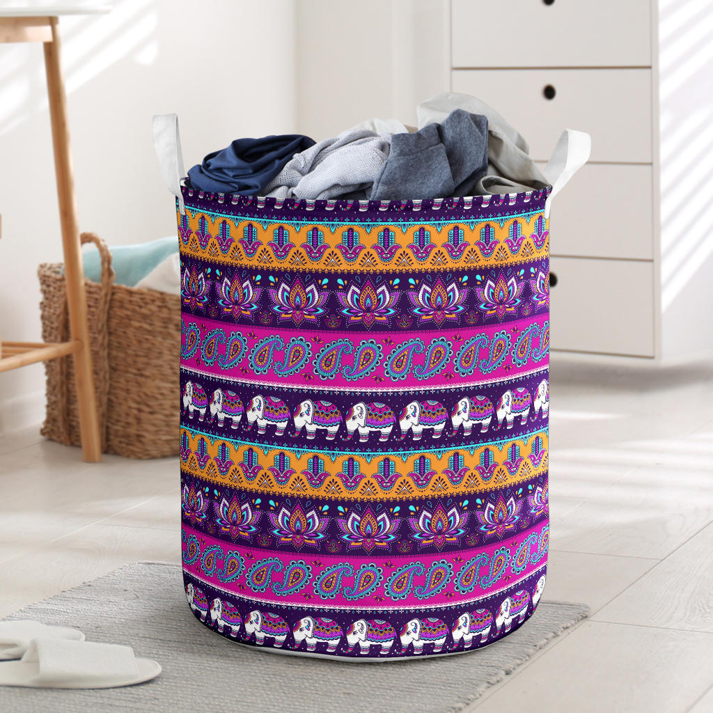 Boho Indian Style Pattern Laundry Basket