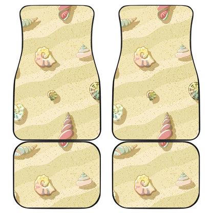 Beach with Seashell Theme Car Floor Mats Front Back