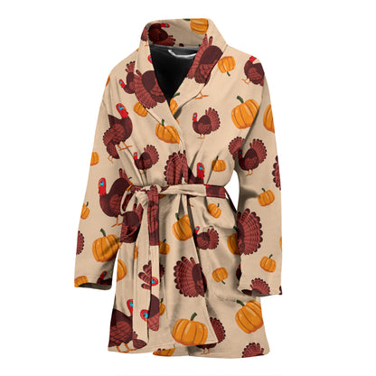 Thanksgiving Print Design LKS308 Women Bathrobe