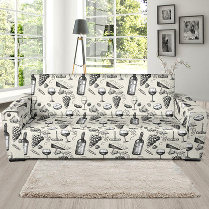 Wine Themed Print Design LKS306 Sofa Slipcover