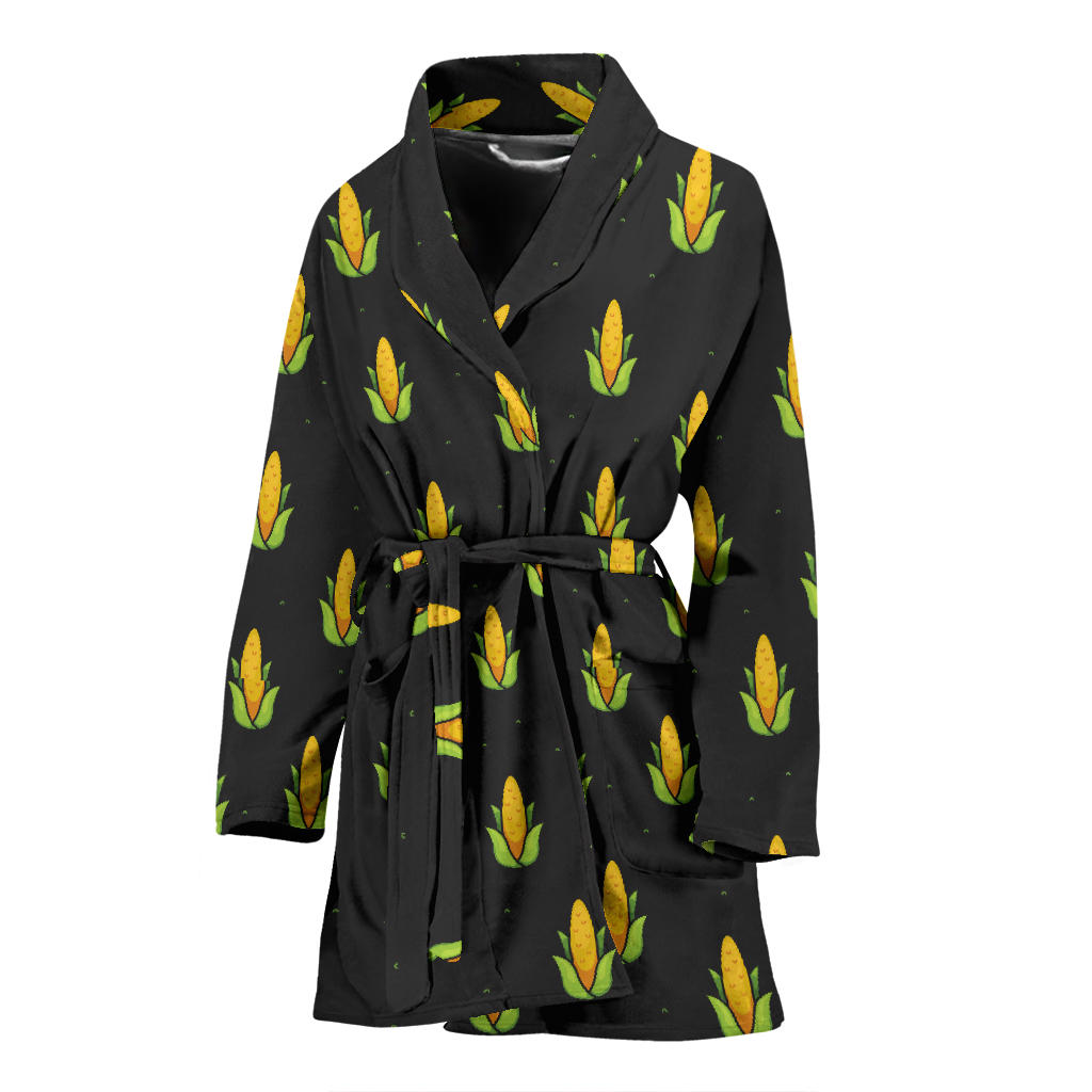 Corn Pattern Print Design 04 Women Bathrobe