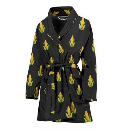 Corn Pattern Print Design 04 Women Bathrobe