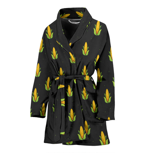 Corn Pattern Print Design 04 Women Bathrobe