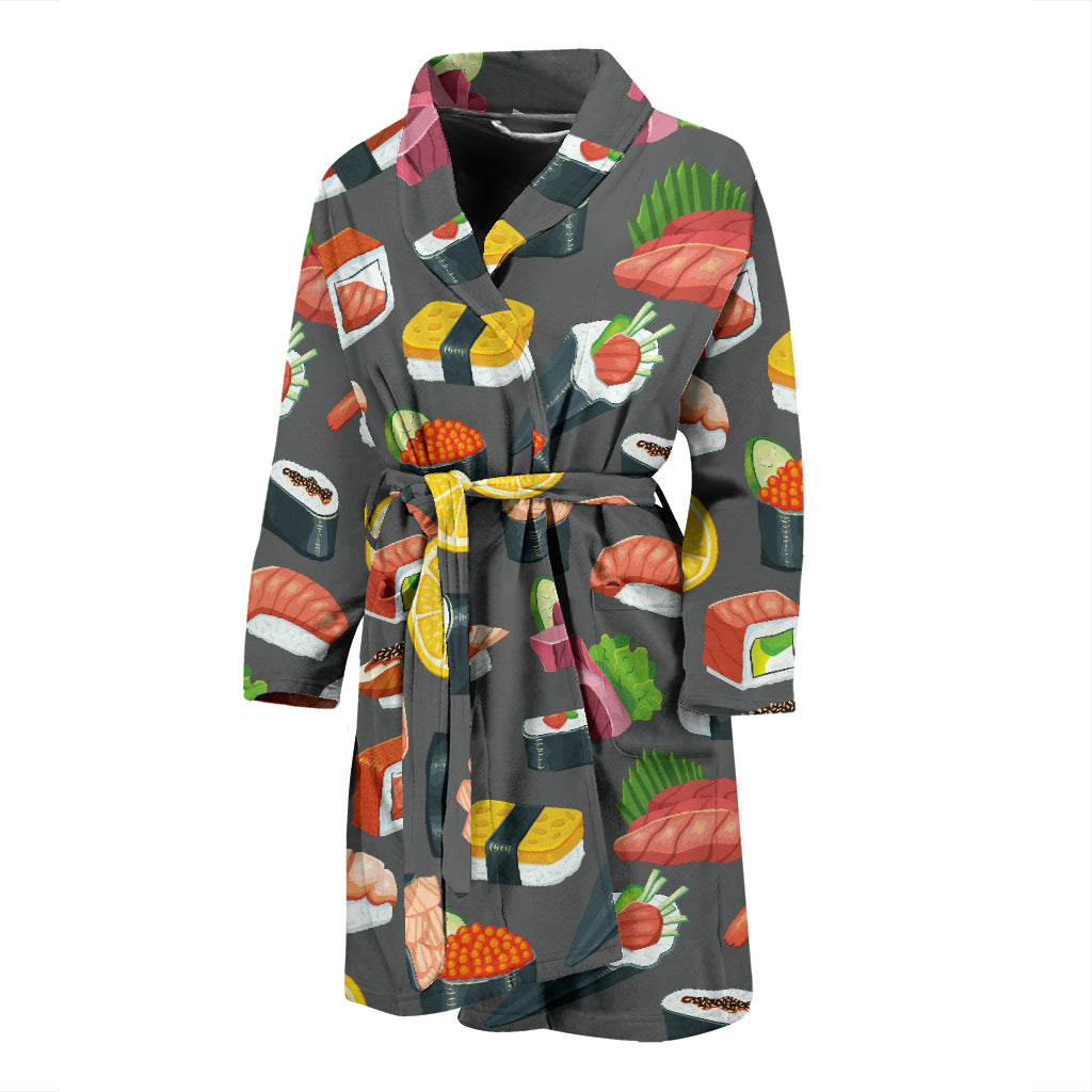 Sushi Print Design LKS302 Men Bathrobe