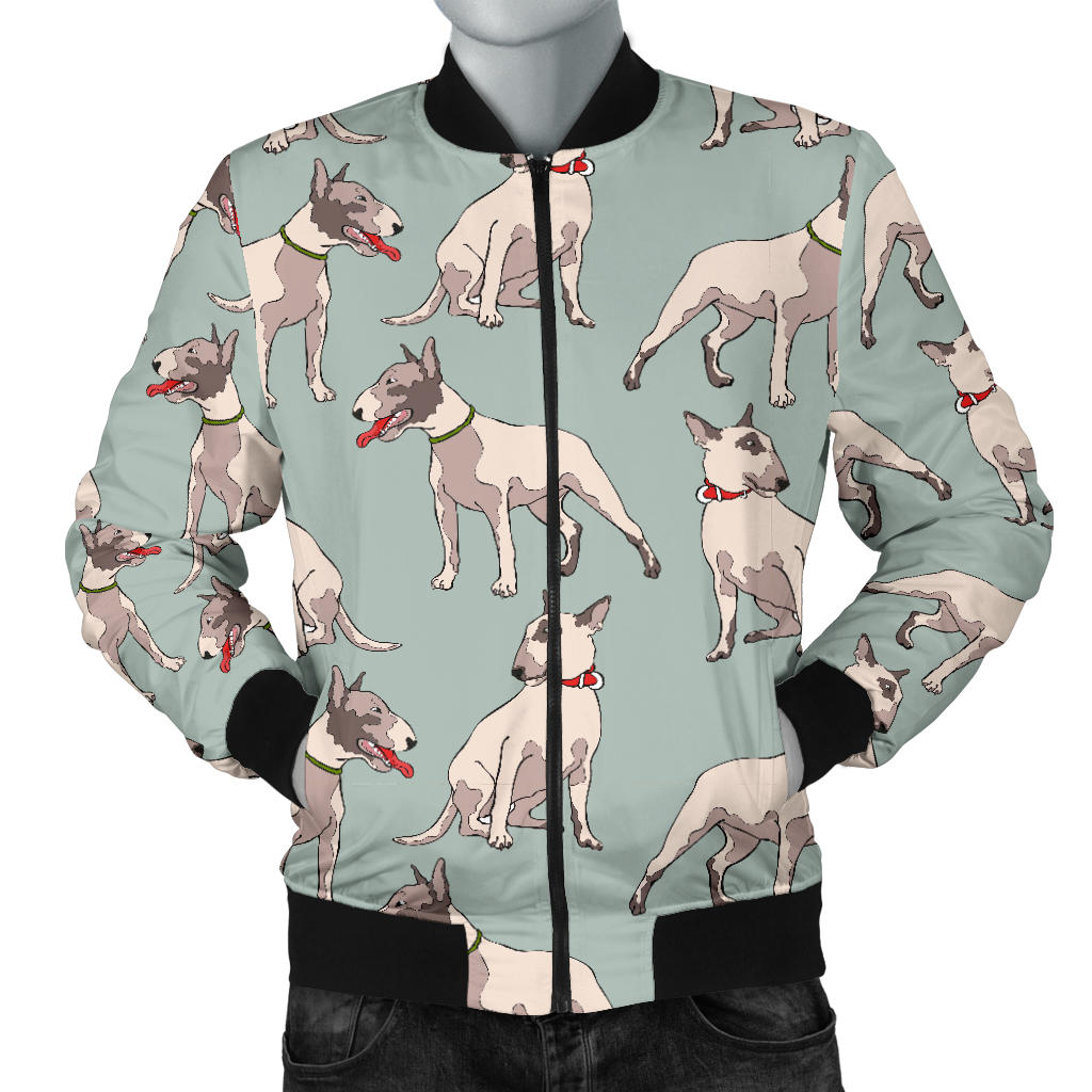 Bull Terrier Cute Print Pattern Men Bomber Jacket