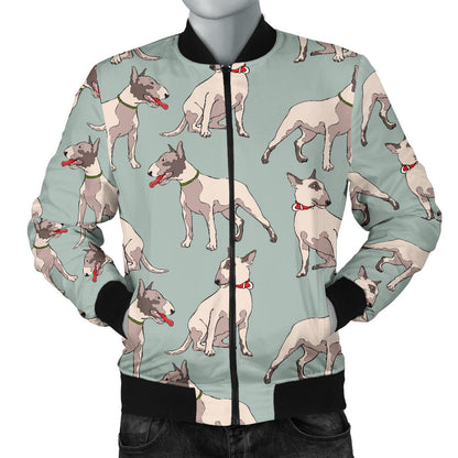 Bull Terrier Cute Print Pattern Men Bomber Jacket