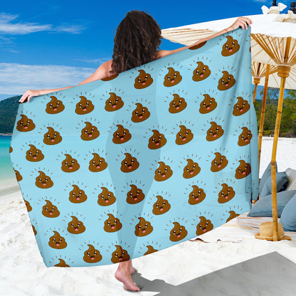 Poop Emoji Pattern Print Design A03 Sarong Pareo Wrap