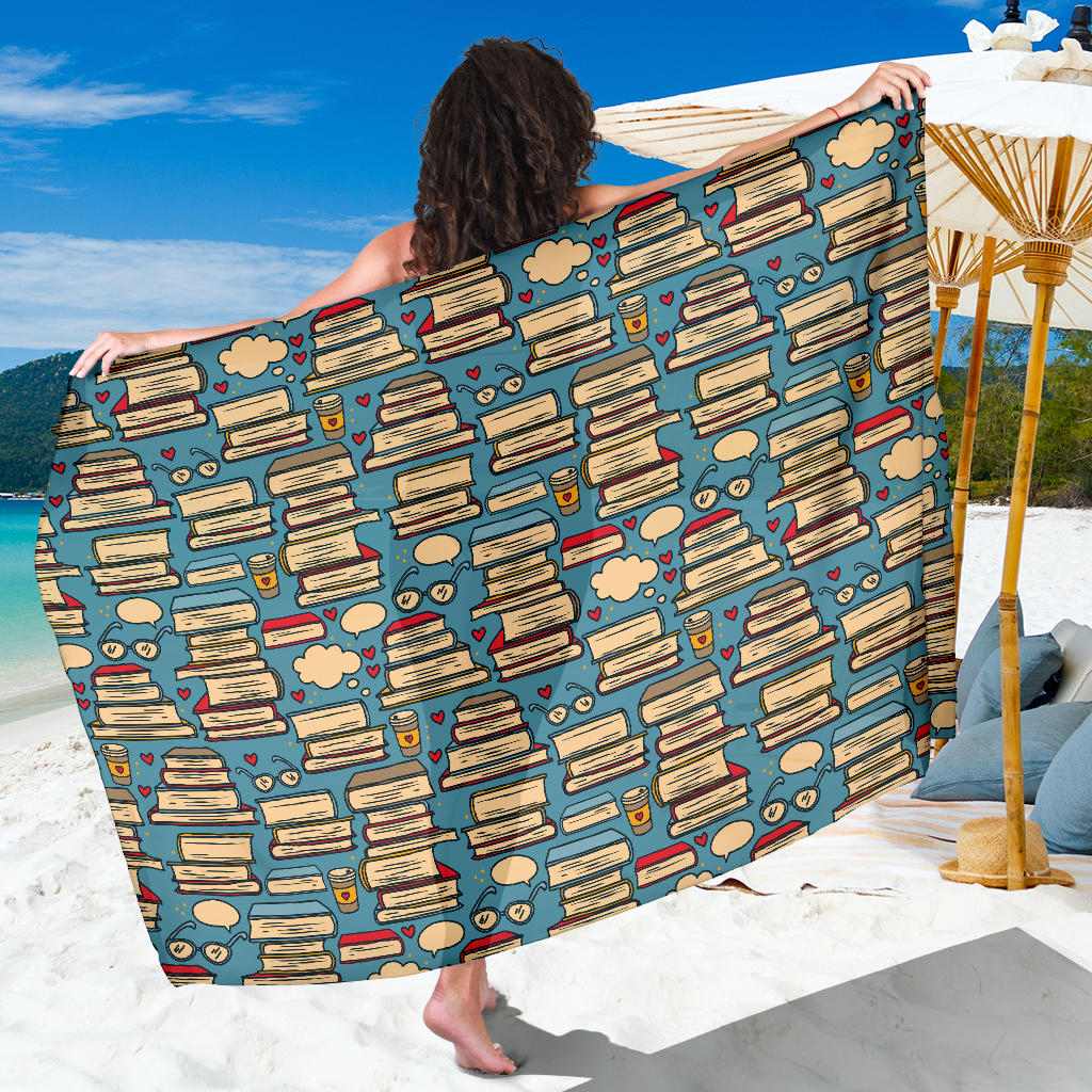 Book Pattern Print Design 03 Sarong Pareo Wrap