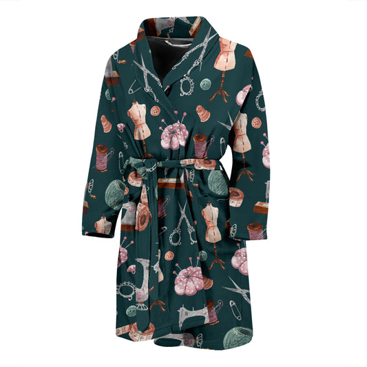 Sewing Equipment Print Design LKS307 Men Bathrobe