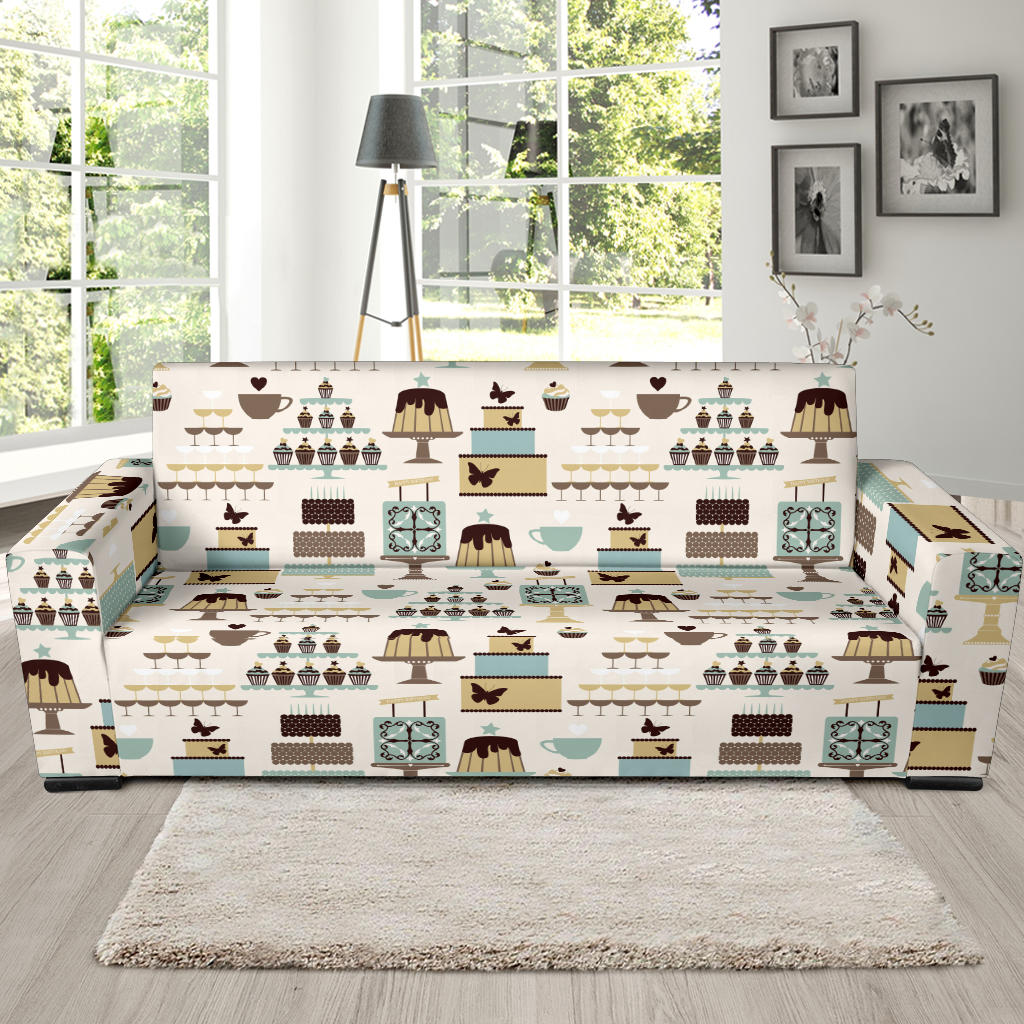 Cake Pattern Print Design 02 Sofa Slipcover