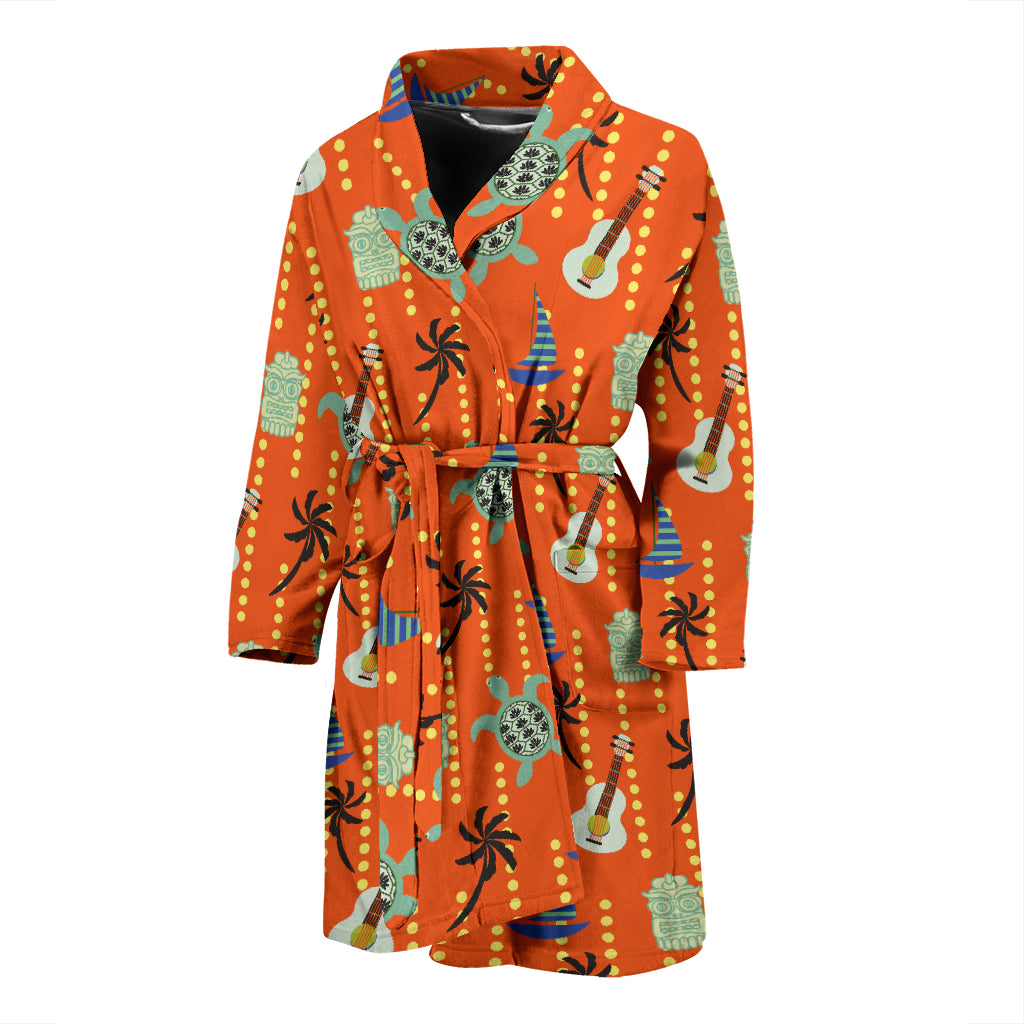 Ukulele Print Design LKS402 Men Bathrobe