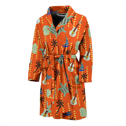 Ukulele Print Design LKS402 Men Bathrobe