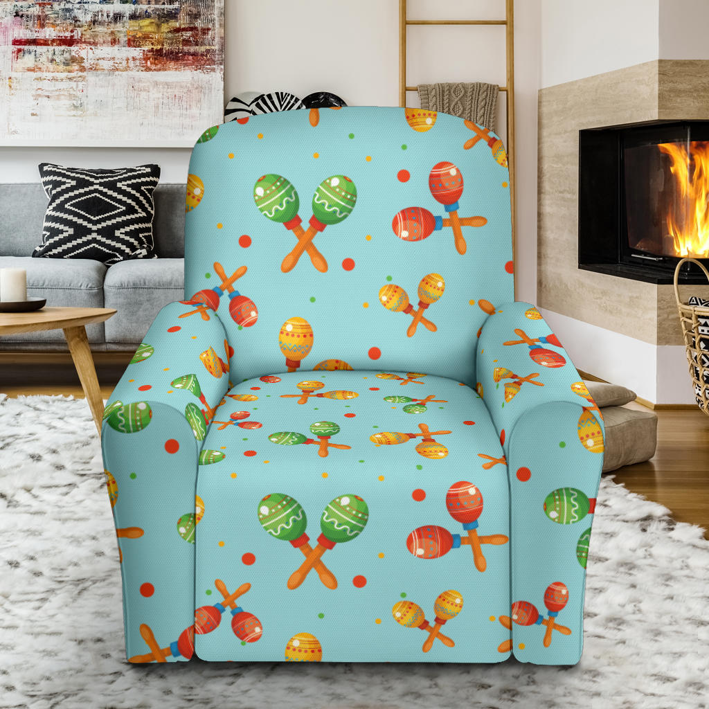 Maracas Print Design LKS402 Recliner Slipcover with Pocket