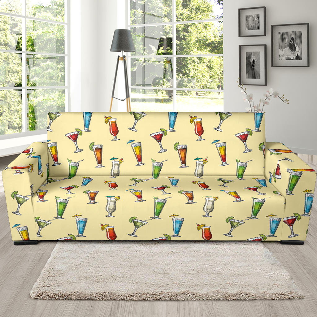 Cocktail Pattern Print Design 02 Sofa Slipcover