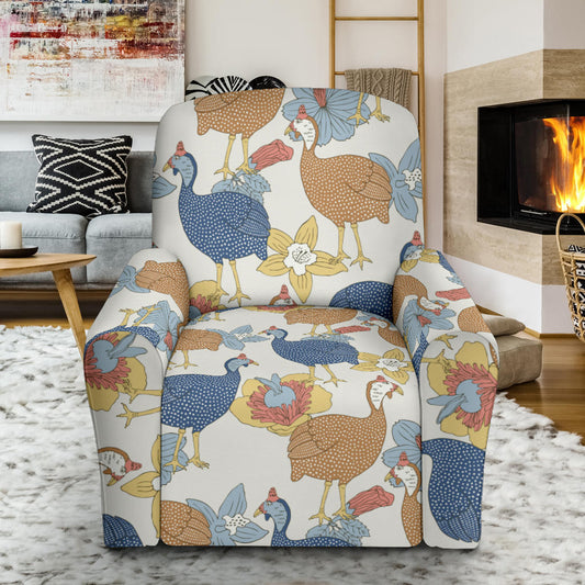 Guinea Fowl Pattern Print Design 01 Recliner Slipcover with Pocket