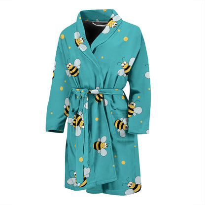 Bee With Dot Print Design LKS309 Men Bathrobe