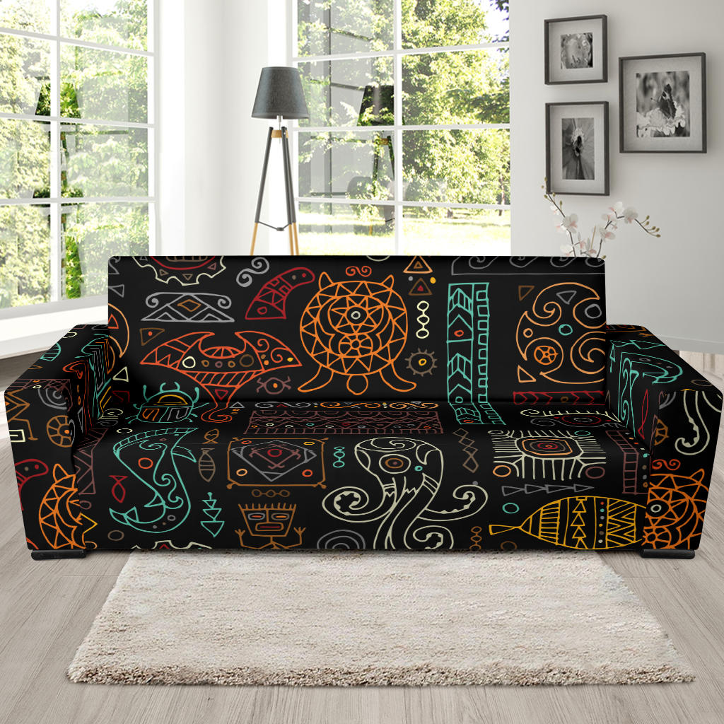 Polynesian Pattern Print Design A04 Sofa Slipcover