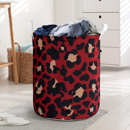 Cheetah Red Print Pattern Laundry Basket