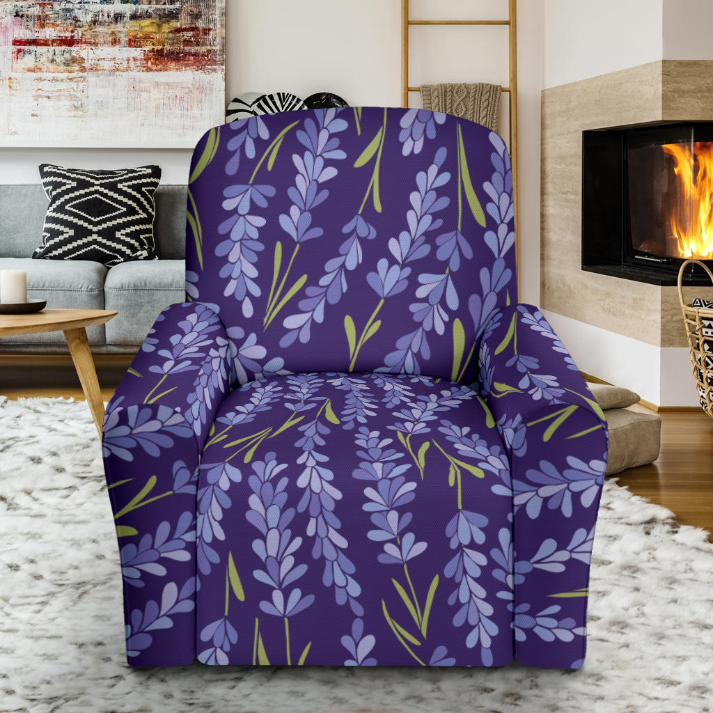 Lavender Pattern Print Design 03 Recliner Slipcover with Pocket