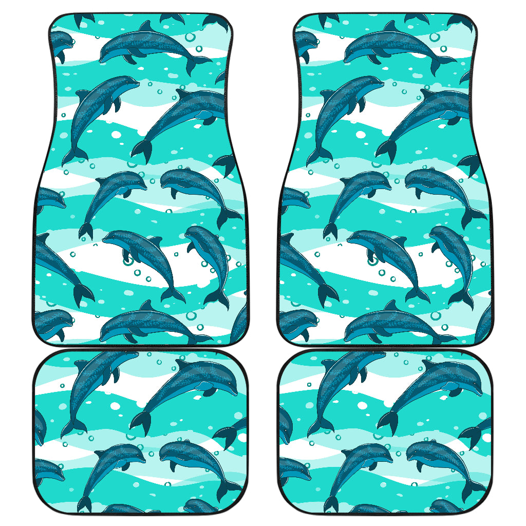 Dolphin Design Print Pattern Car Floor Mats Front Back