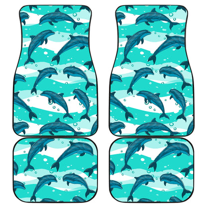 Dolphin Design Print Pattern Car Floor Mats Front Back