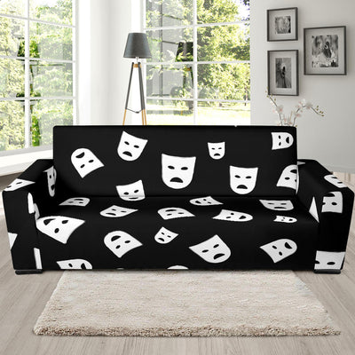 Acting Mask Pattern Print Design 03 Sofa Slipcover