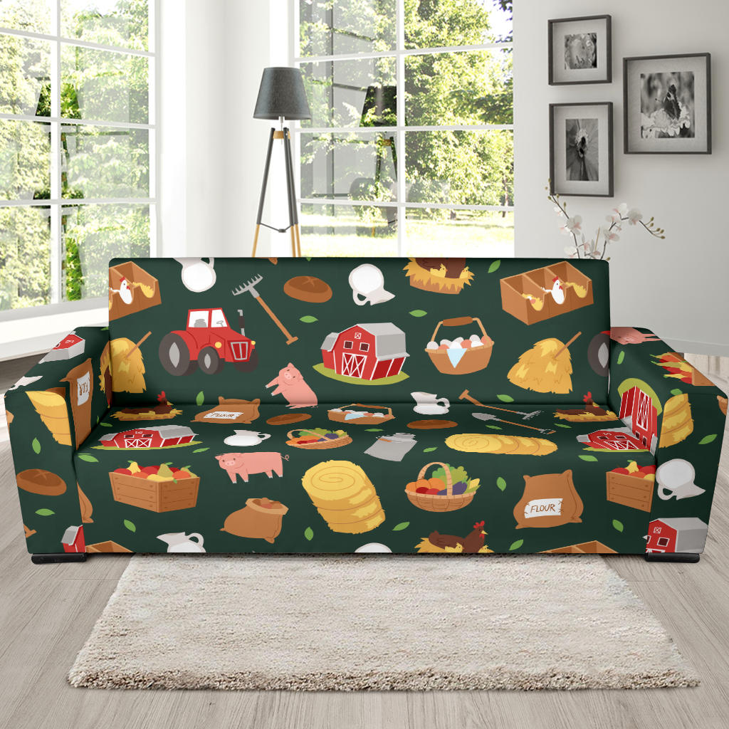 Agricultural Farm Print Design 02 Sofa Slipcover