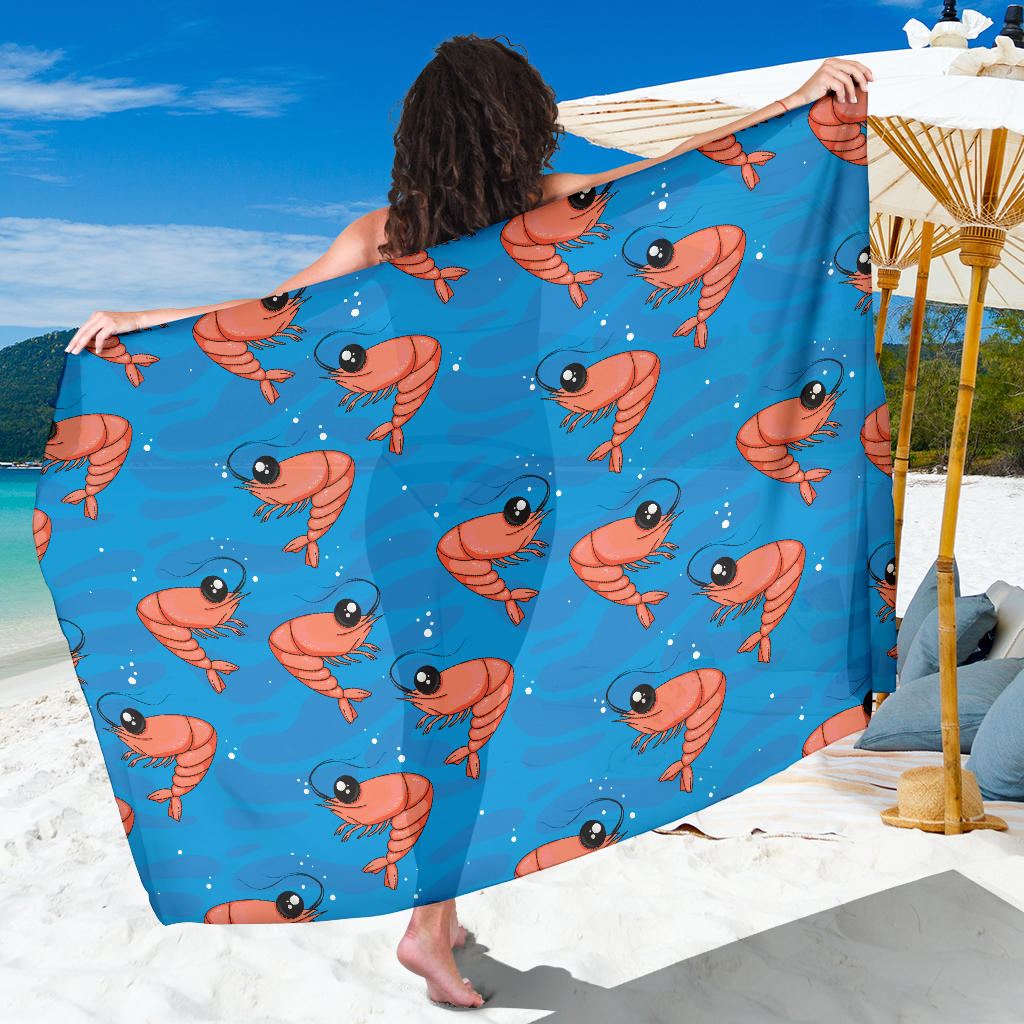 Prawn Cute Pattern Print Design 03 Sarong Pareo Wrap