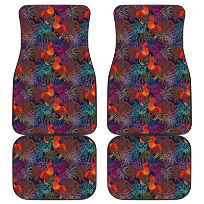 Rooster Print Style Car Floor Mats Front Back