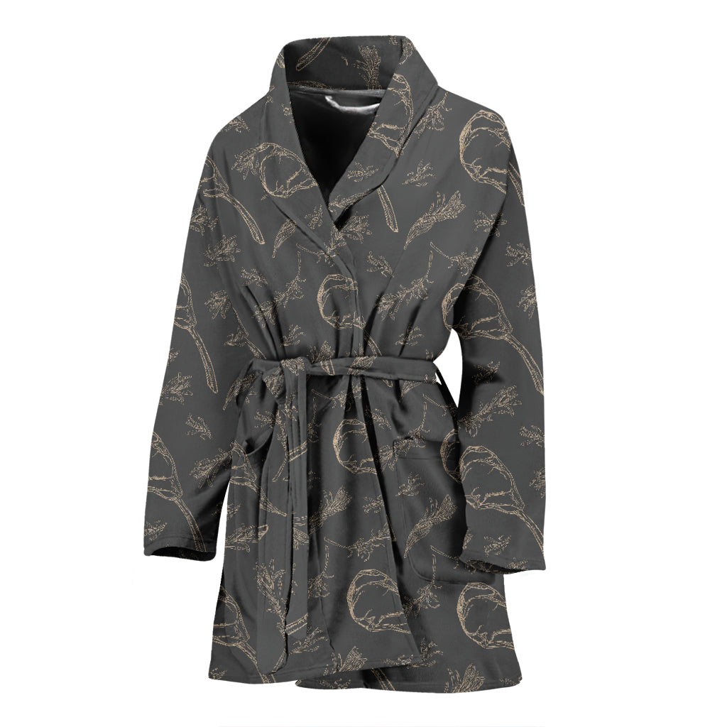 Steak Print Design LKS302 Women Bathrobe