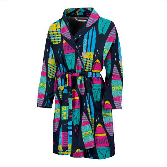 Surfboard Colorful Print Design LKS302 Men Bathrobe