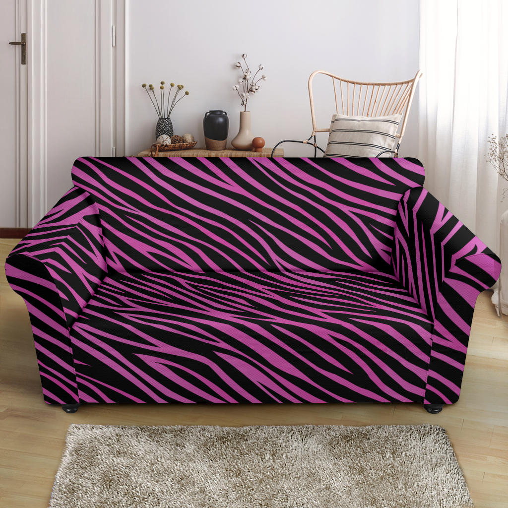 Zebra Pink Print Design LKS304 Loveseat Couch Slipcover