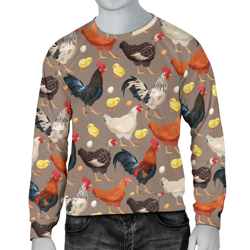Chicken Evolution Pattern Men Long Sleeve Sweatshirt