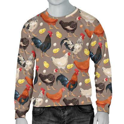 Chicken Evolution Pattern Men Long Sleeve Sweatshirt