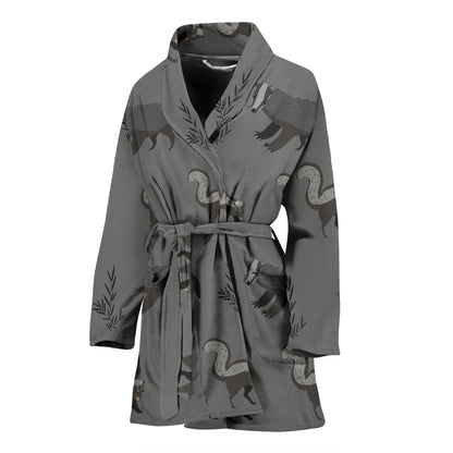 Skunk Print Design LKS301/womenbathrobe.jpg Women Bathrobe