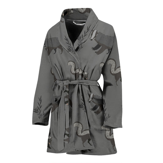 Skunk Print Design LKS301/womenbathrobe.jpg Women Bathrobe