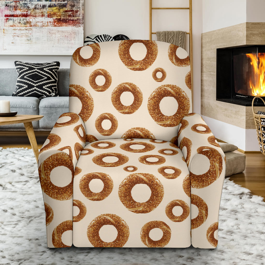 Bagel Pattern Print Design 01 Recliner Slipcover with Pocket